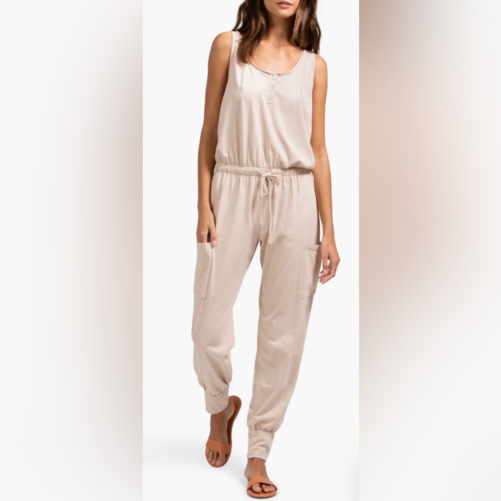 Eberjey Brie Cargo Sleeveless Jumpsuit in Antique Rose Sz‎ M